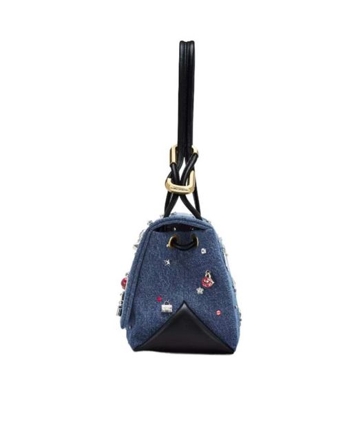 Marc Jacobs Blue The Trinket Charm Denim Large Dual Bag
