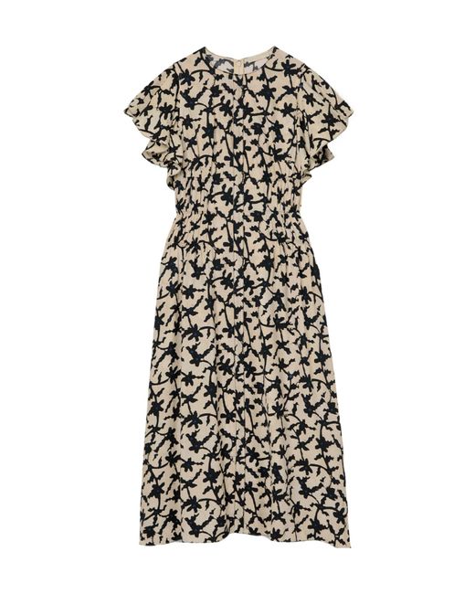 Ulla Johnson White Printed Crepe Midi Dress