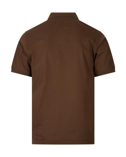 Kiton Brown Short-Sleeve Polo Shirt for men