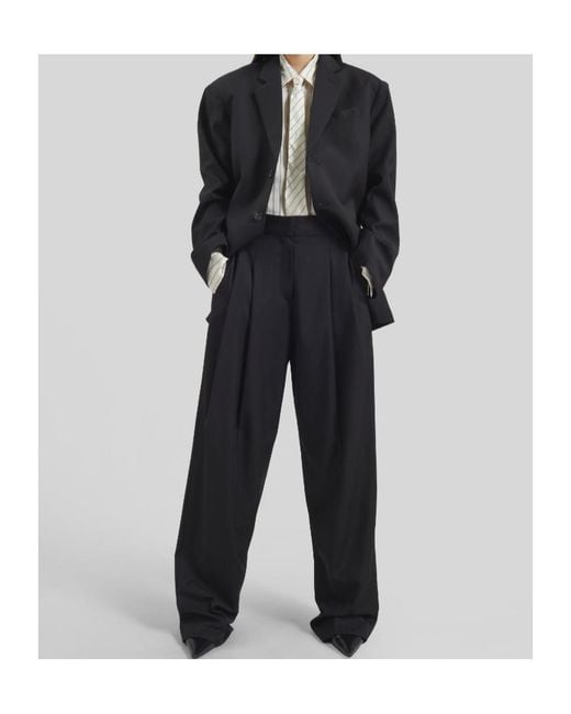 Frankie Shop Black Gelsomino Pleated Pants