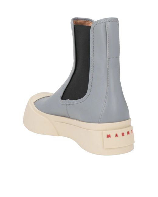 Marni Blue Minimalist Chelsea Boots