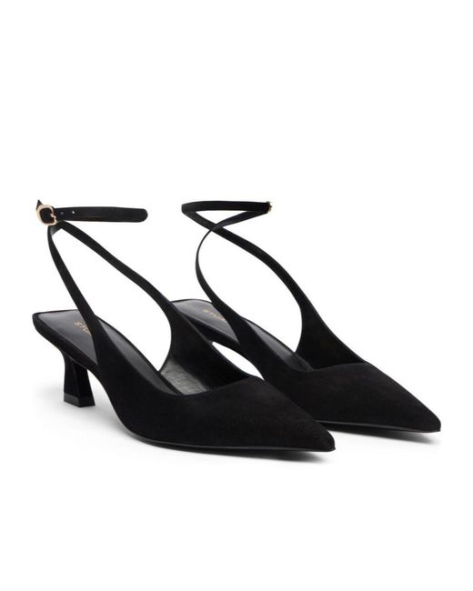 Stuart Weitzman Black Vinnie 50 Strap Pump