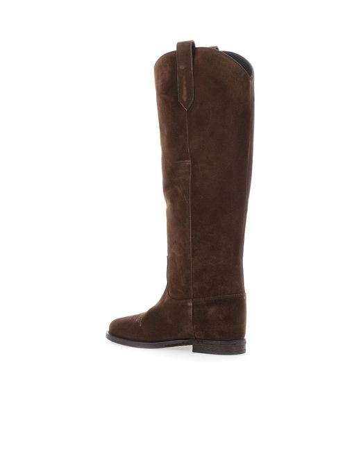 Via Roma 15 Brown Western Pointed-Toe Boots
