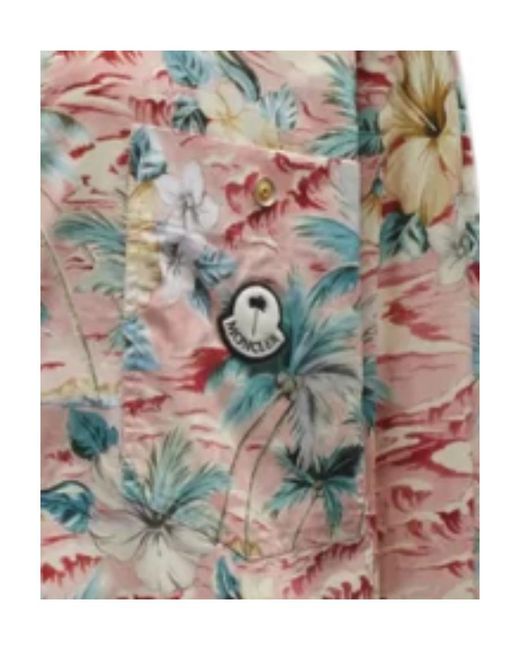Moncler White X Palm Angels Tropical Printed Shirt