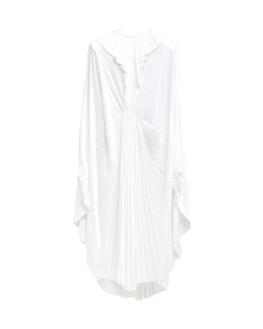 Vetements White A Pleated Medium-Length Dress