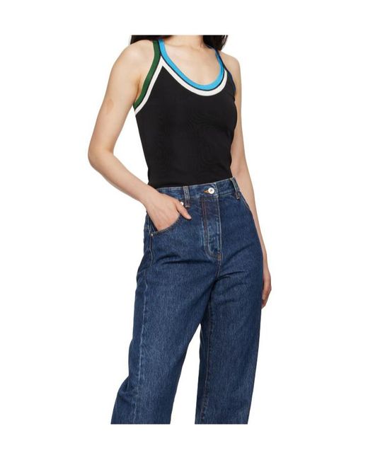 Ferragamo Black Contrast-Colored Trim Vest