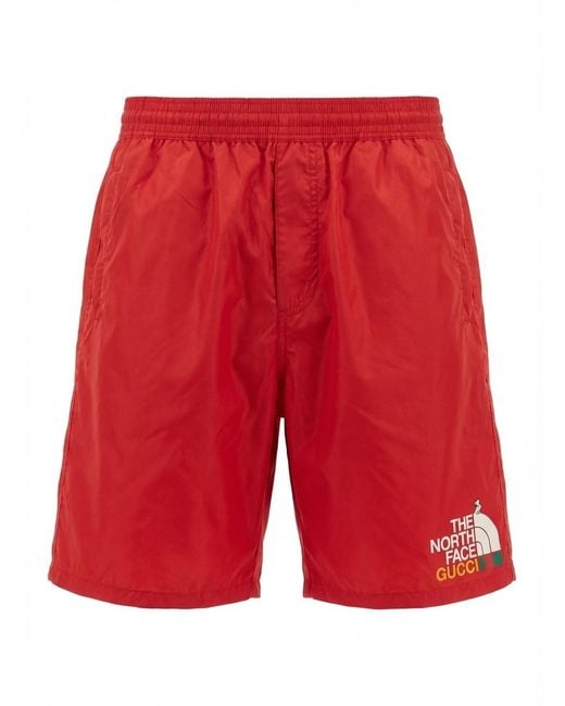 Gucci Red X The North Face Casual Shorts for men