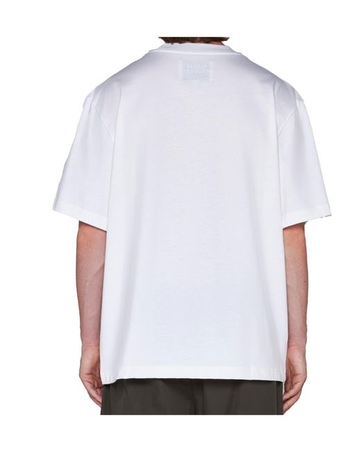 Studio Nicholson White Lay Logo Printed Crewneck T-Shirt for men
