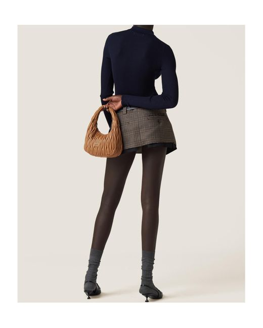 Miu Miu Blue Cashmere And Silk Knit Polo Shirt