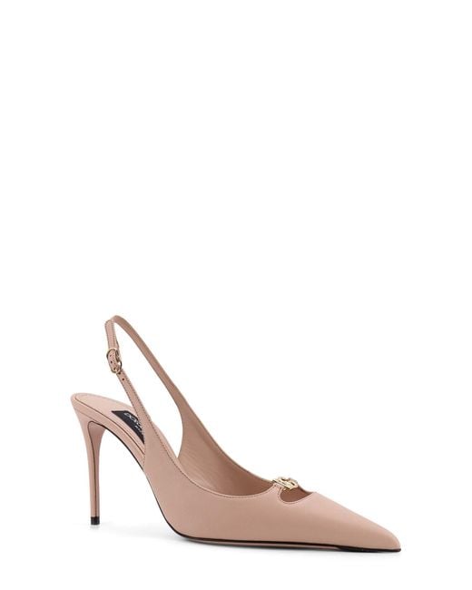Dolce & Gabbana Pink Pointed Toe Slingback Pumps