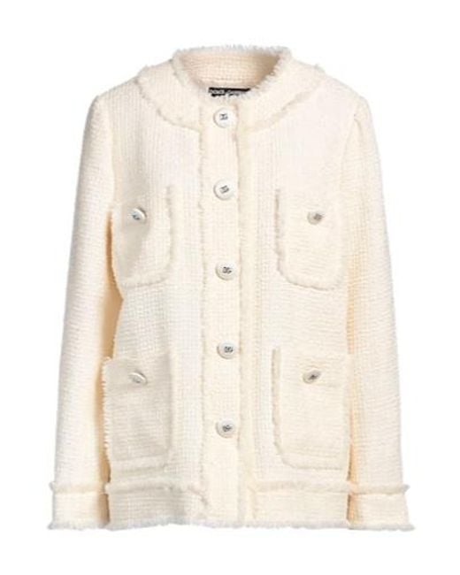 Dolce & Gabbana Natural Minimalist Singlebreasted Coat
