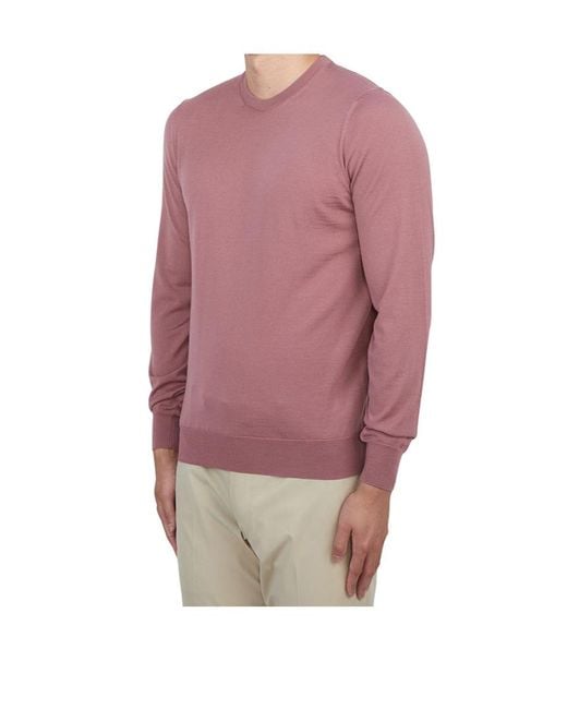 Drumohr Pink Long-Sleeved Pullover for men