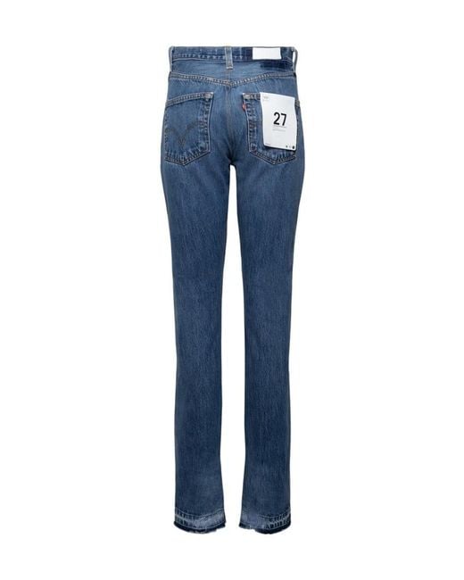 Re/done Blue High-Rise Skinny Jeans