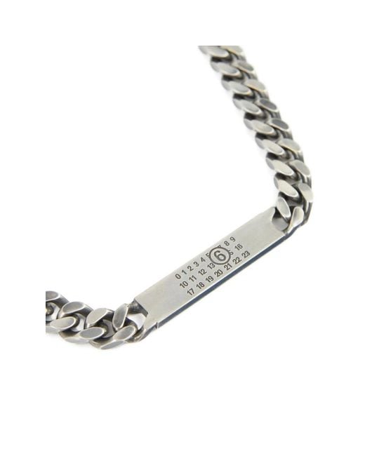 MM6 by Maison Margiela Metallic Logo-Debossed Chain-Linked Necklace