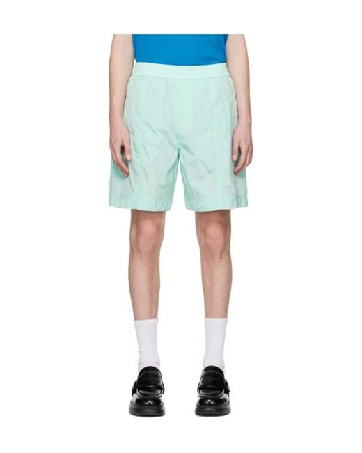 Wooyoungmi Blue Sewed Taffeta Shorts for men