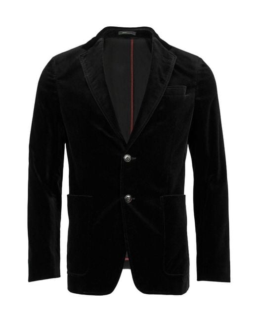 Armani Collezioni Black Single-Breasted Blazer for men