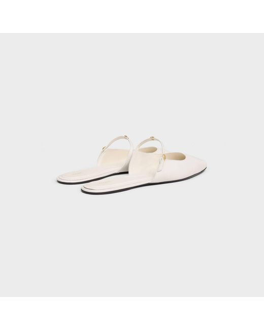 Céline White Macaron Mule