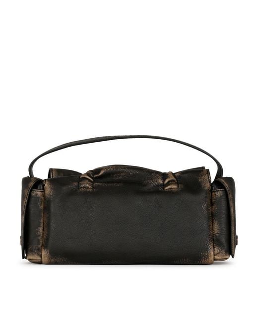 Acne Black Ruched Pocket Shoulder Bag