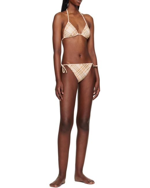 Burberry Brown Check Bikini Top