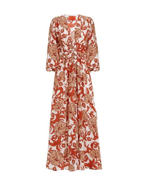LaDoubleJ Red Camerino Abstract-Pattern Silk Dress