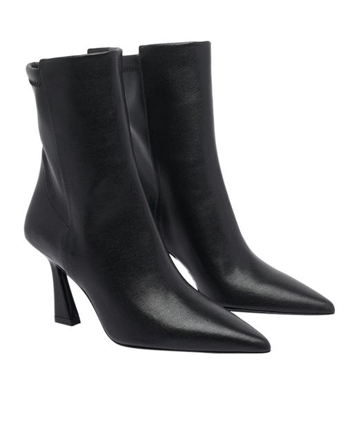 Stuart Weitzman Black Pointed Ankle Boots