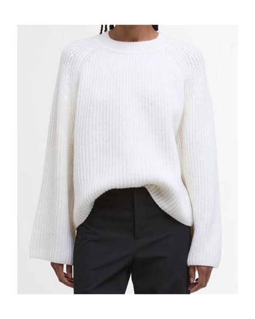 Barbour White Crew Neck Sweater