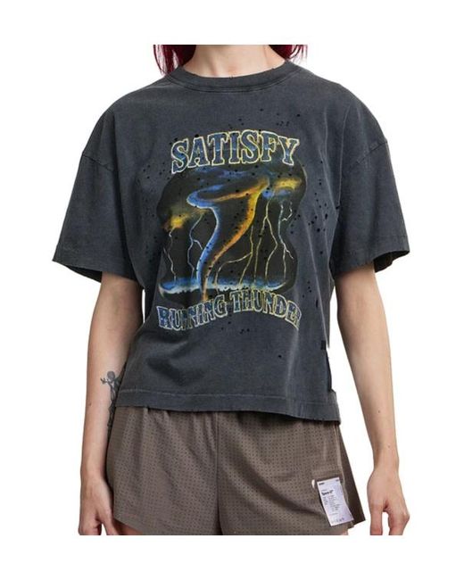 Satisfy Blue Mothtech Graphic-Print T-Shirt