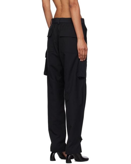 Sacai Black Side-Pockets Belted Trousers