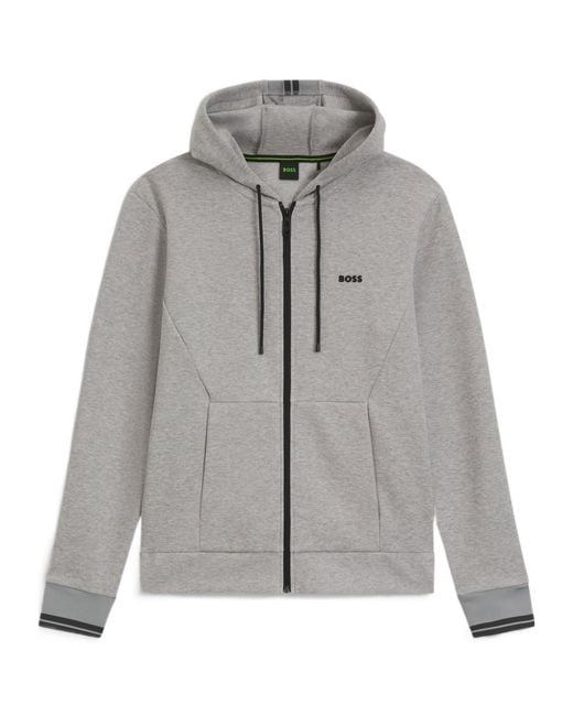 Boss Gray Zipper Sweatshirt for men