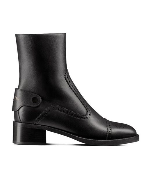 Dior Black D-Folk Heeled Ankle Boot