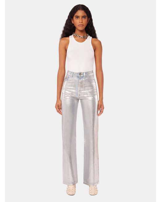 Rabanne Gray Mid-Rise Straight-Leg Jeans