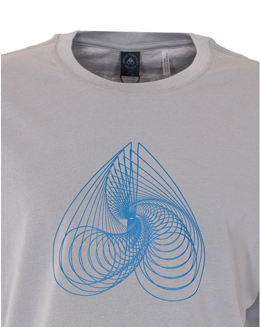 Moose Knuckles Gray Graphic Printed Crewneck T-Shirt for men