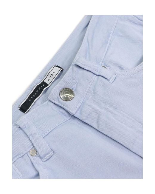 Sportmax Blue Logo Details Jeans
