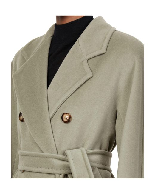Max Mara Gray Lapel Long-Sleeved Coat