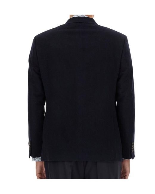 Etro Black Single-Breasted Tailored Blazer for men
