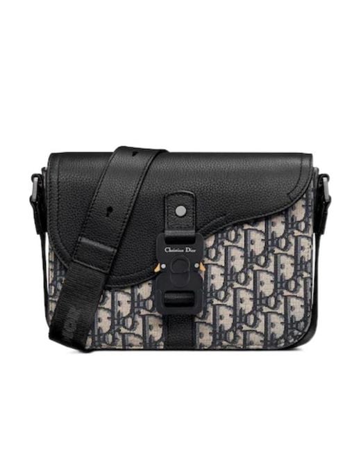 Dior Black Mini Saddle Messenger Bag for men