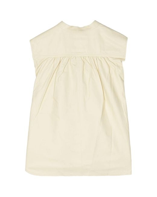 Yves Salomon Natural Sleeveless Lambskin Leather Top