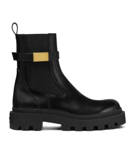 Versace Black Slip-On Ankle Boots