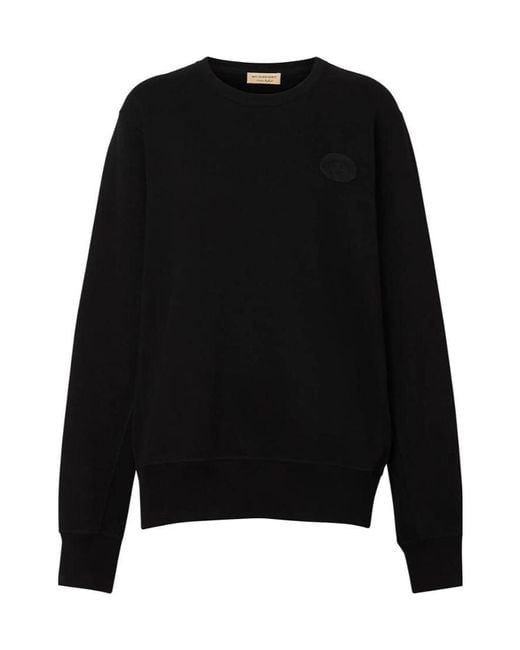 Burberry Black Crest Detail Cotton Sweatshirt