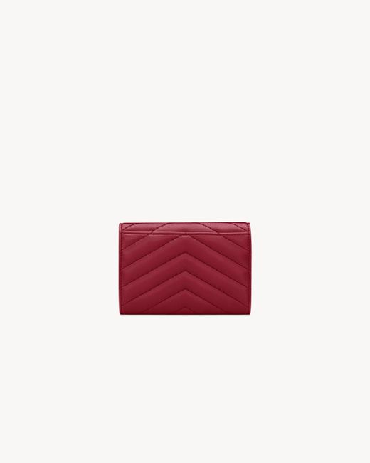 Saint Laurent Red Cassandre Quilted Wallet