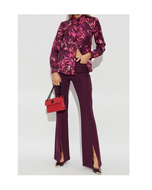 Versace Jeans Red Couture Barocco Pattern Long-Sleeved Shirt