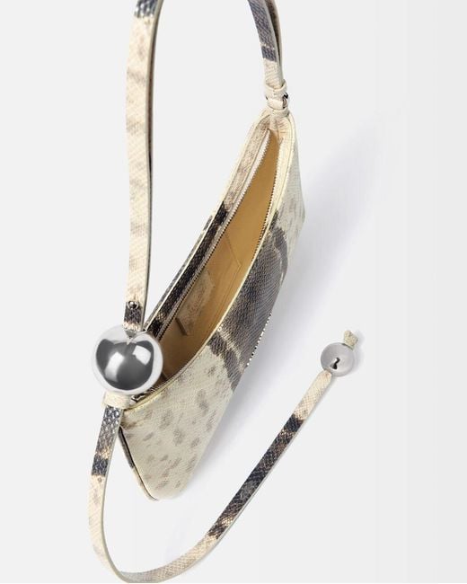 Jacquemus Metallic The Bisou Perle Zipped Shoulder Bag