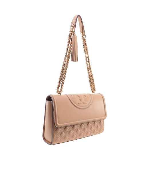 Tory Burch Natural Fleming Convertible Shoulder Bag