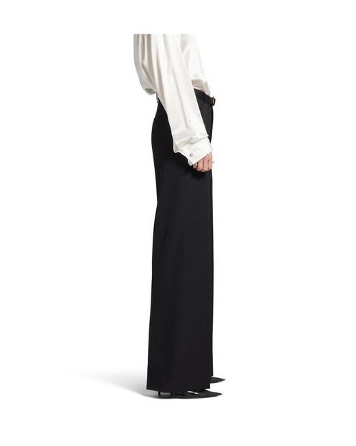 Balenciaga Black Pressed Crease Tailored Trousers