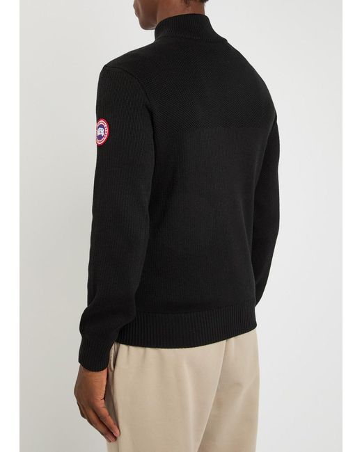 Canada Goose Black Hybridge Quilted Shell And Wool Jacket for men
