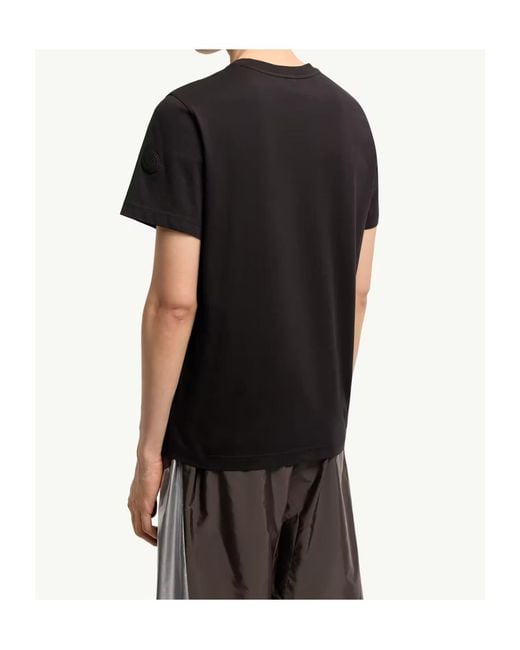 Moncler Black Logo Patch Crewneck T-Shirt for men