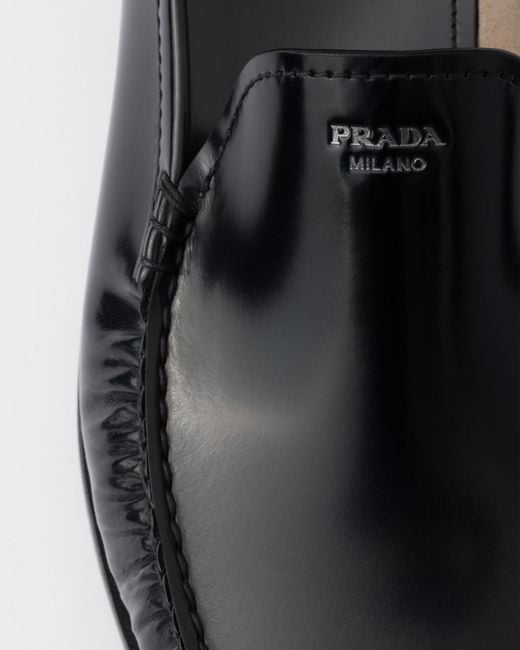 Prada Black Ruched Slip-On Loafers for men
