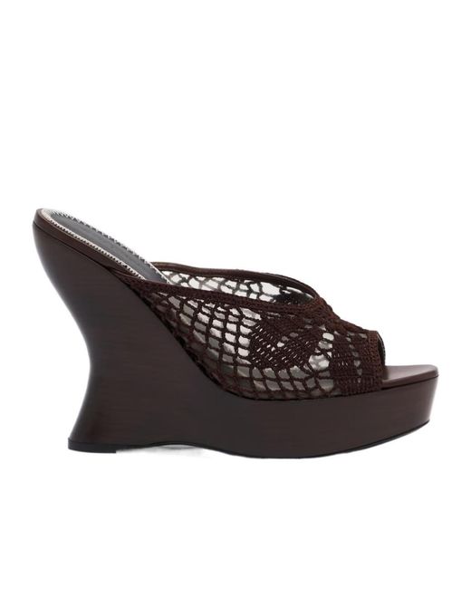 Magda Butrym Brown Crocheted Wedge Sandals