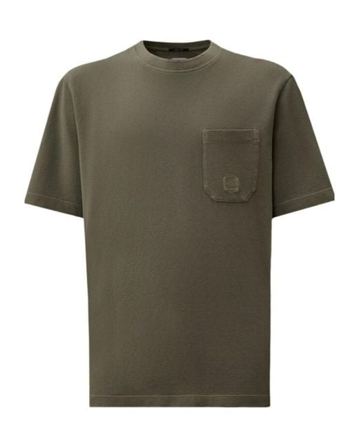 C P Company Green Logo Patch Crewneck T-Shirt for men