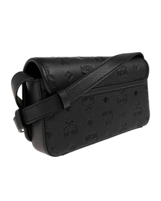 MCM Black Flap Shoulder Bag for men